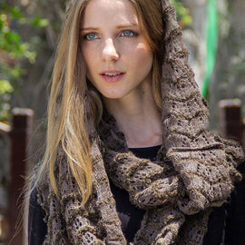 Infinity Baby Alpaca Lightweight Blend Scarf - Wrap for Women - Beige/Green - ARGUA