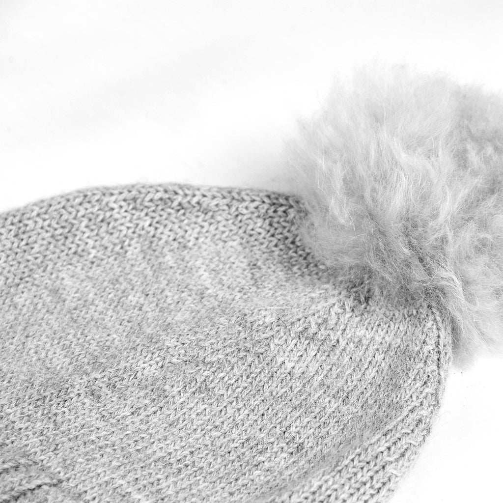100% Baby Alpaca Beanie Hat in Silver Gray - One Size - ARGUA