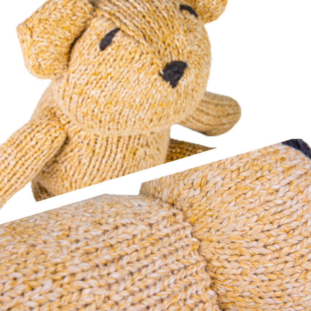 100% Cotton Bear Rag Plush Animal Toy ~ Lt Yellow/Beige - ARGUA