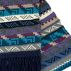 Multicolored Alpaca Wool Scarf with Andean Design ~ Blue Fringe - ARGUA
