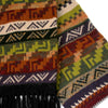 Multicolored Alpaca Wool Scarf with Andean Design - Black Fringe - ARGUA
