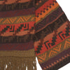 Multicolored Alpaca Wool Scarf with Andean Design - Gold Fringe - ARGUA