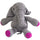 100% Cotton Elephant Rag Plush Doll Animal Toy ~ Dark Gray - ARGUA