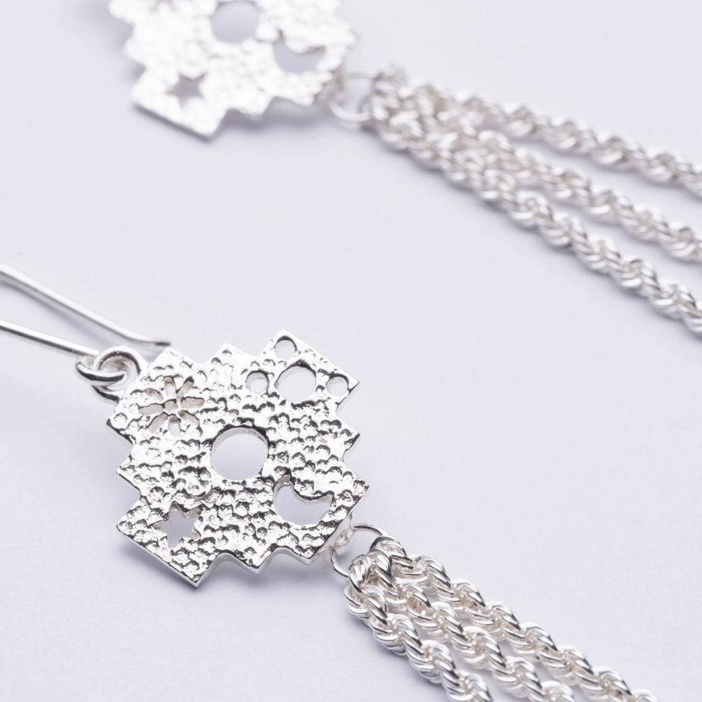 PRINCESA INCA 950 Silver Earrings ~ Andean Cross Jewelry - ARGUA