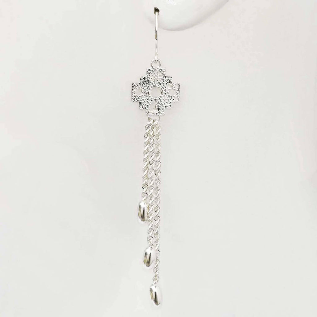 PRINCESA INCA 950 Silver Earrings ~ Andean Cross Jewelry - ARGUA