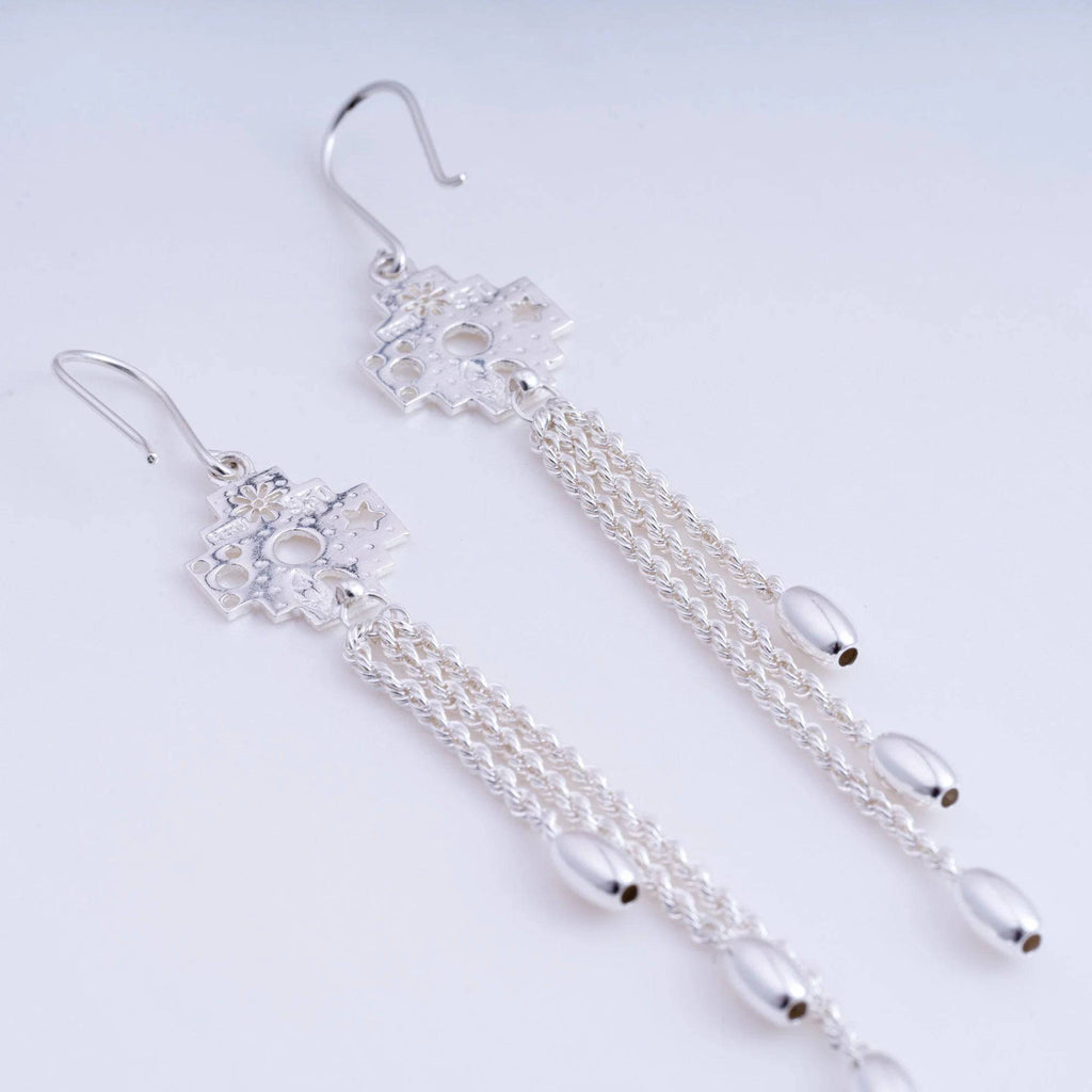 PRINCESA INCA 950 Silver Earrings ~ Andean Cross Jewelry - ARGUA