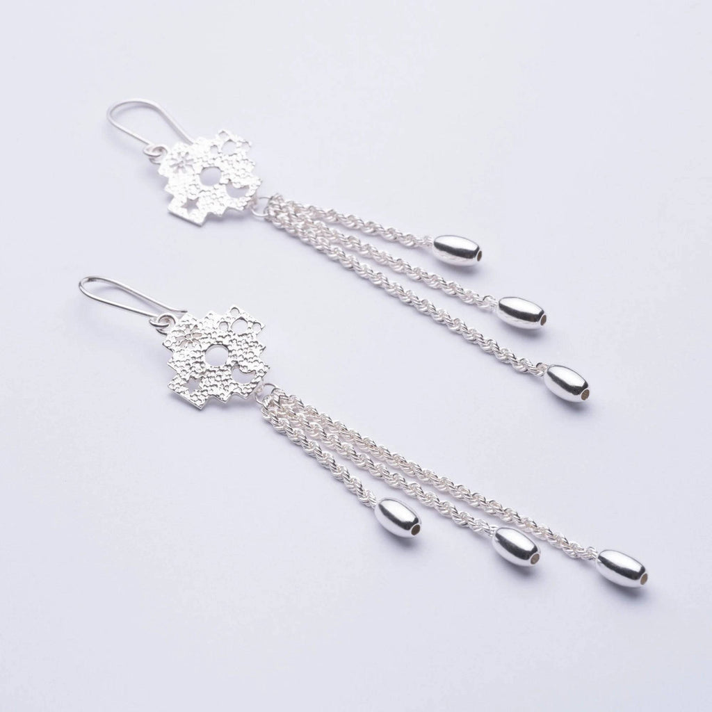 PRINCESA INCA 950 Silver Earrings ~ Andean Cross Jewelry - ARGUA