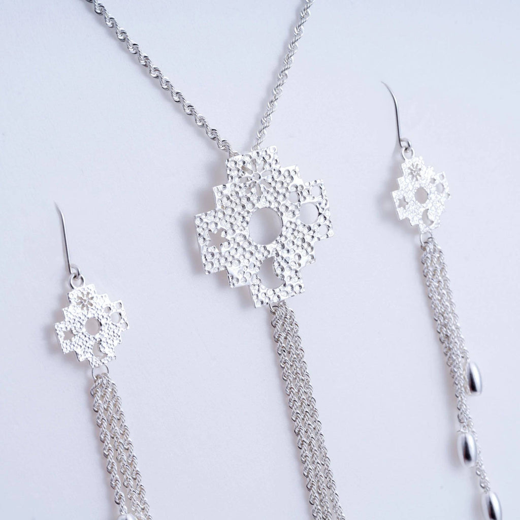 PRINCESA INCA 950 Silver Earrings ~ Andean Cross Jewelry - ARGUA