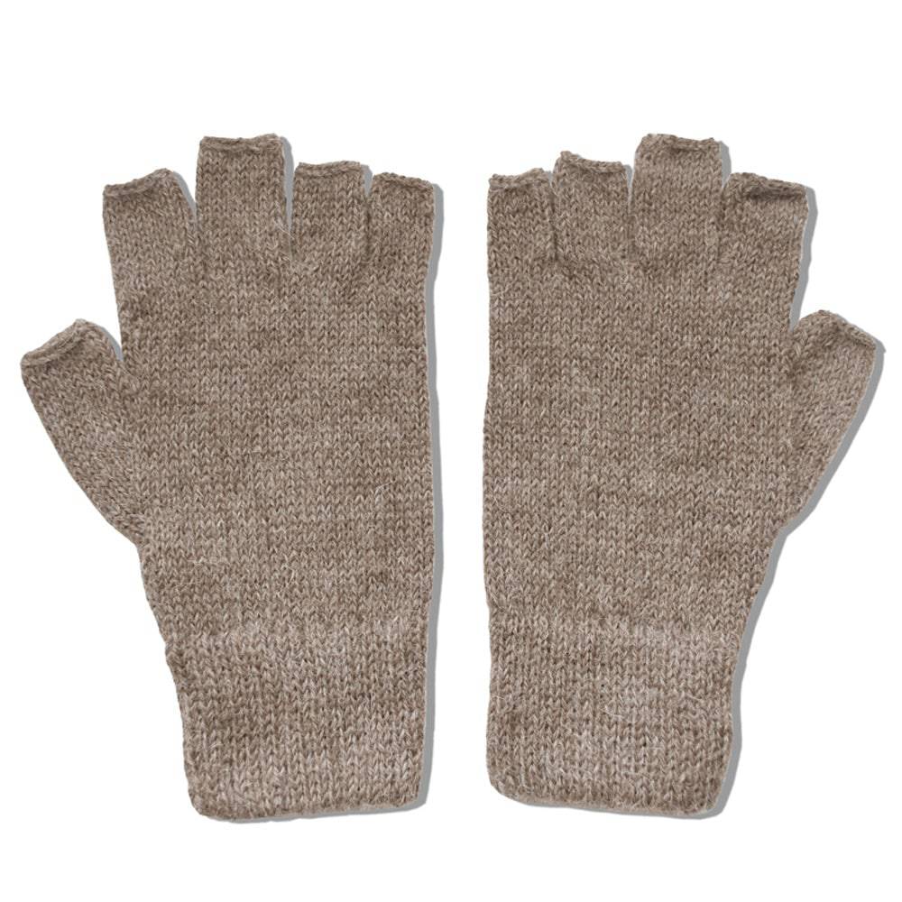 Alpaca Fingerless Gloves - Beige (S) - ARGUA