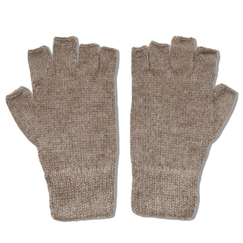 Alpaca Fingerless Gloves - Beige (S) - ARGUA