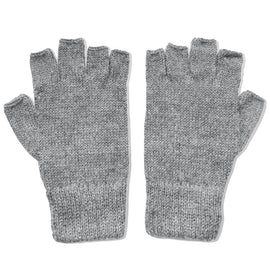 Alpaca Fingerless Gloves - Silver Gray (M) - ARGUA