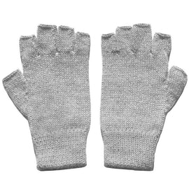 Alpaca Fingerless Gloves - Silver Gray (S) - ARGUA