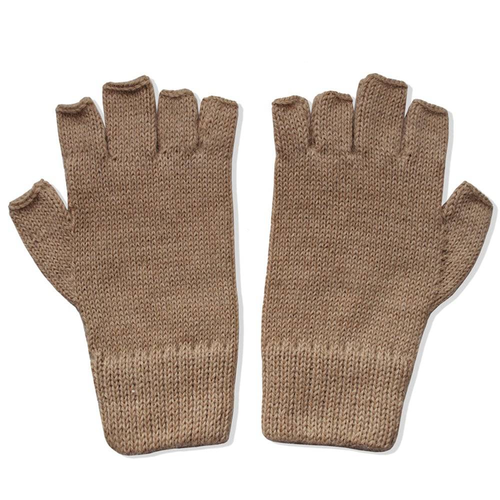 Alpaca Fingerless Gloves - Camel - ARGUA