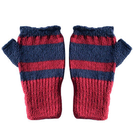 Chic 100% Alpaca Fingerless Mittens - Pink / Blue - ARGUA