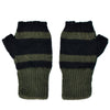 Cozy 100% Alpaca Fingerless Mittens - Forest Green / Black - ARGUA