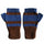 Trendy 100% Alpaca Fingerless Gloves - Brown / Sapphire Blue - ARGUA