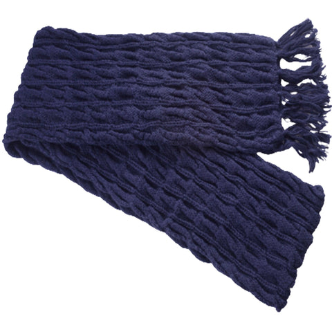 Hand Knit 100% Baby Alpaca Scarf ~ Unisex, Purple - ARGUA