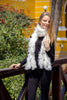 Hand Knit 100% Baby Alpaca Scarf w/ Fur Applications - Women - Off-White - ARGUA