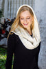 Infinity 100% Baby Alpaca Knitted Scarf - Wrap for Women - Off-White - ARGUA