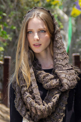 Infinity Baby Alpaca Lightweight Blend Scarf - Wrap for Women - Beige/Green - ARGUA