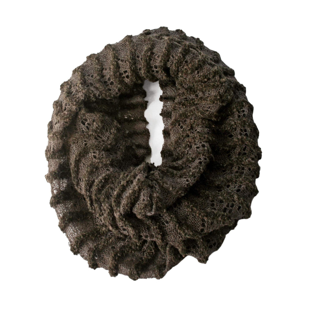 Infinity Baby Alpaca Lightweight Blend Scarf - Wrap for Women - Beige/Green - ARGUA
