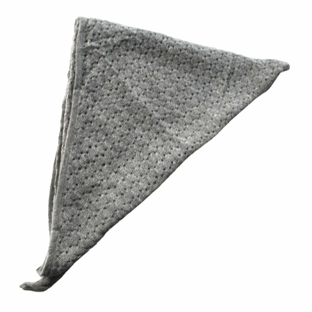 Triangle 100% Baby Alpaca Lightweight Knitted Scarf ~ Gray - ARGUA