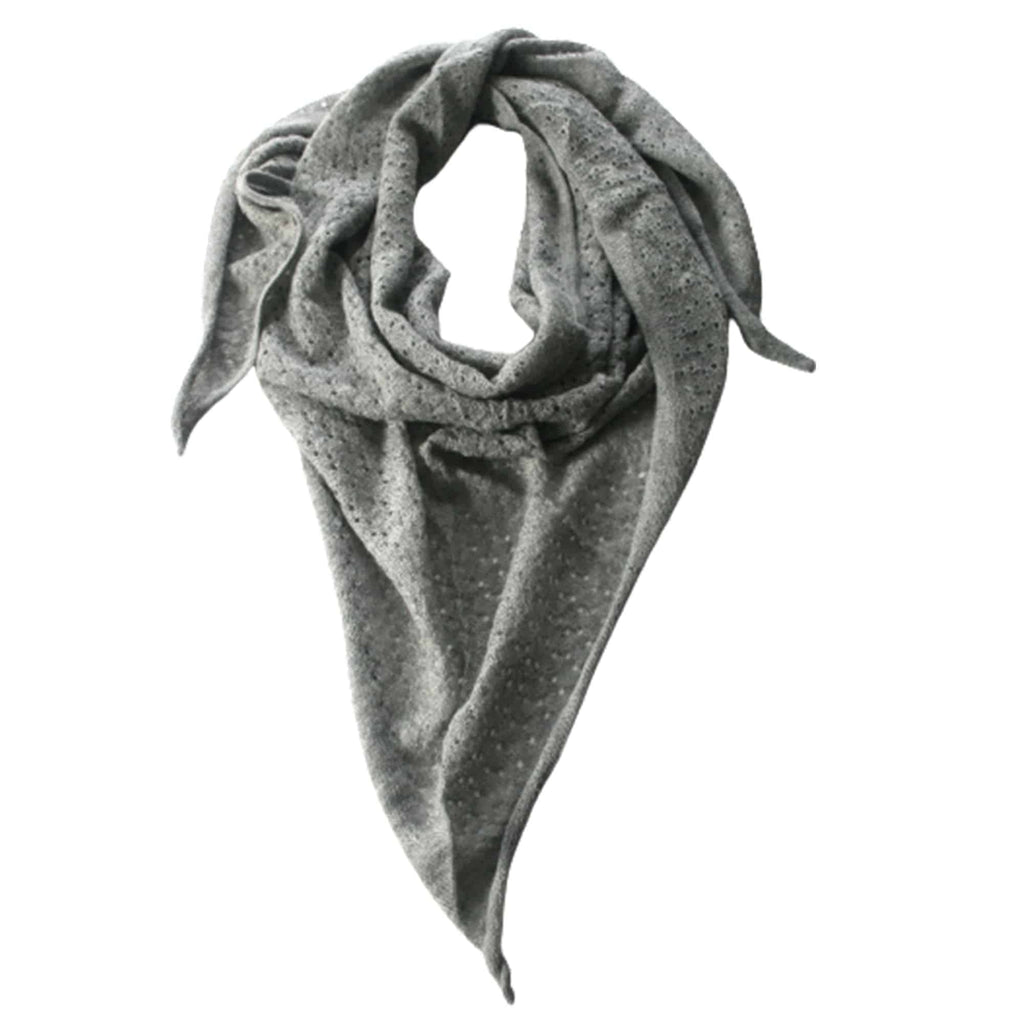 Triangle 100% Baby Alpaca Lightweight Knitted Scarf ~ Gray - ARGUA