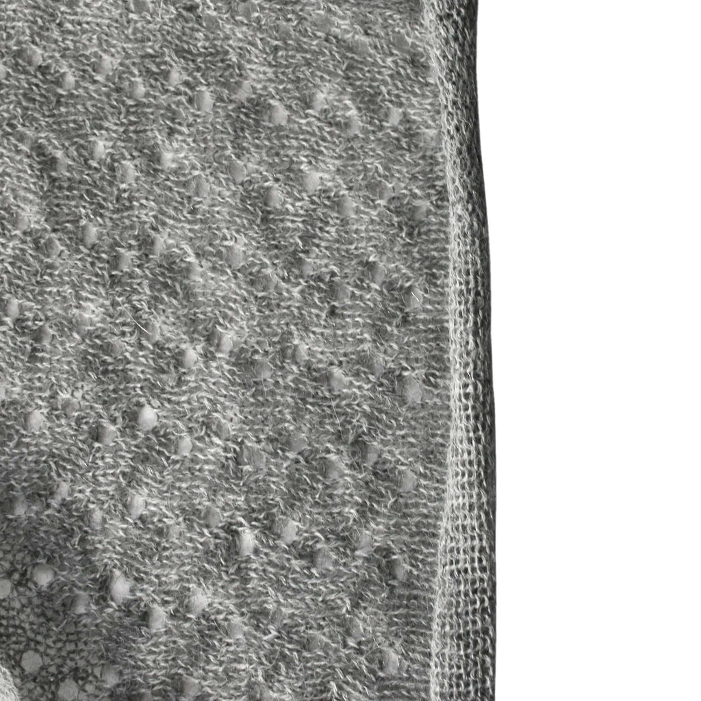 Triangle 100% Baby Alpaca Lightweight Knitted Scarf ~ Gray - ARGUA