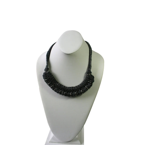 Handmade Cotton Necklace ~ Charcoal - ARGUA