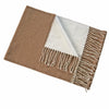 Reversible 100% Baby Alpaca Woven Scarf - Wrap for Women - Camel/Off-White - ARGUA