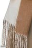 Reversible 100% Baby Alpaca Woven Scarf - Wrap for Women - Camel/Off-White - ARGUA